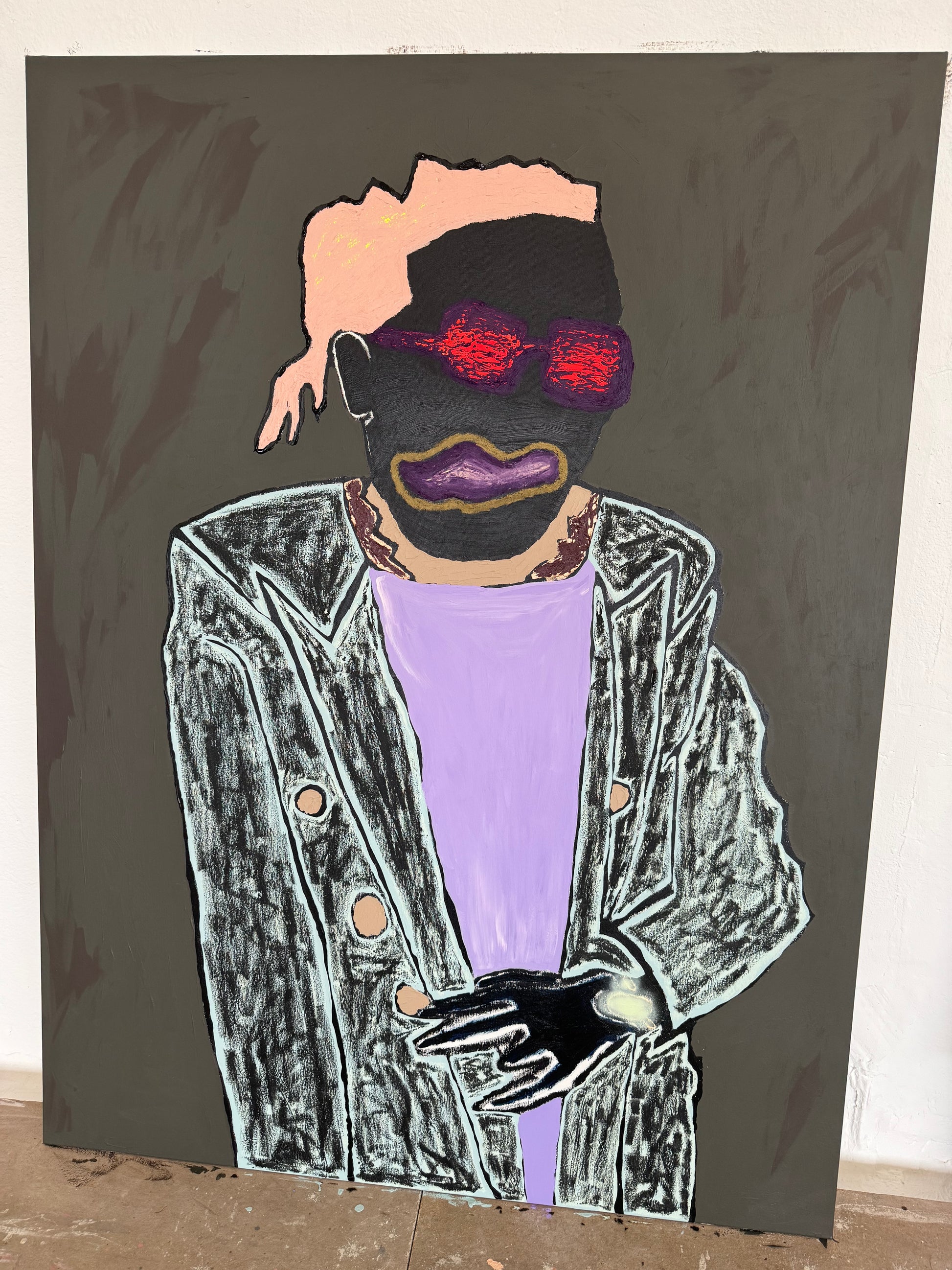 Man with red glasses