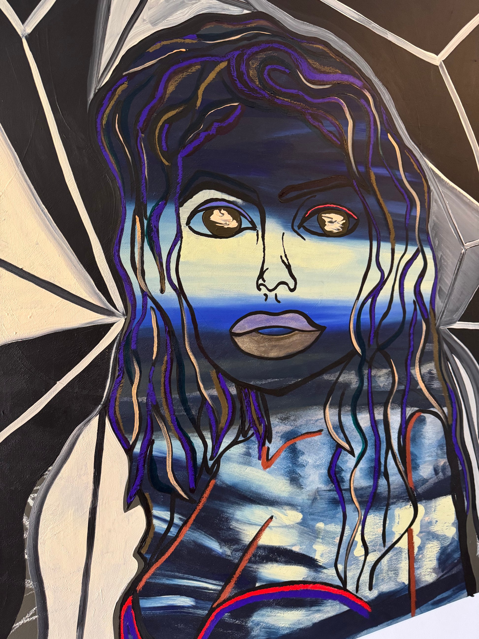 Woman in blue