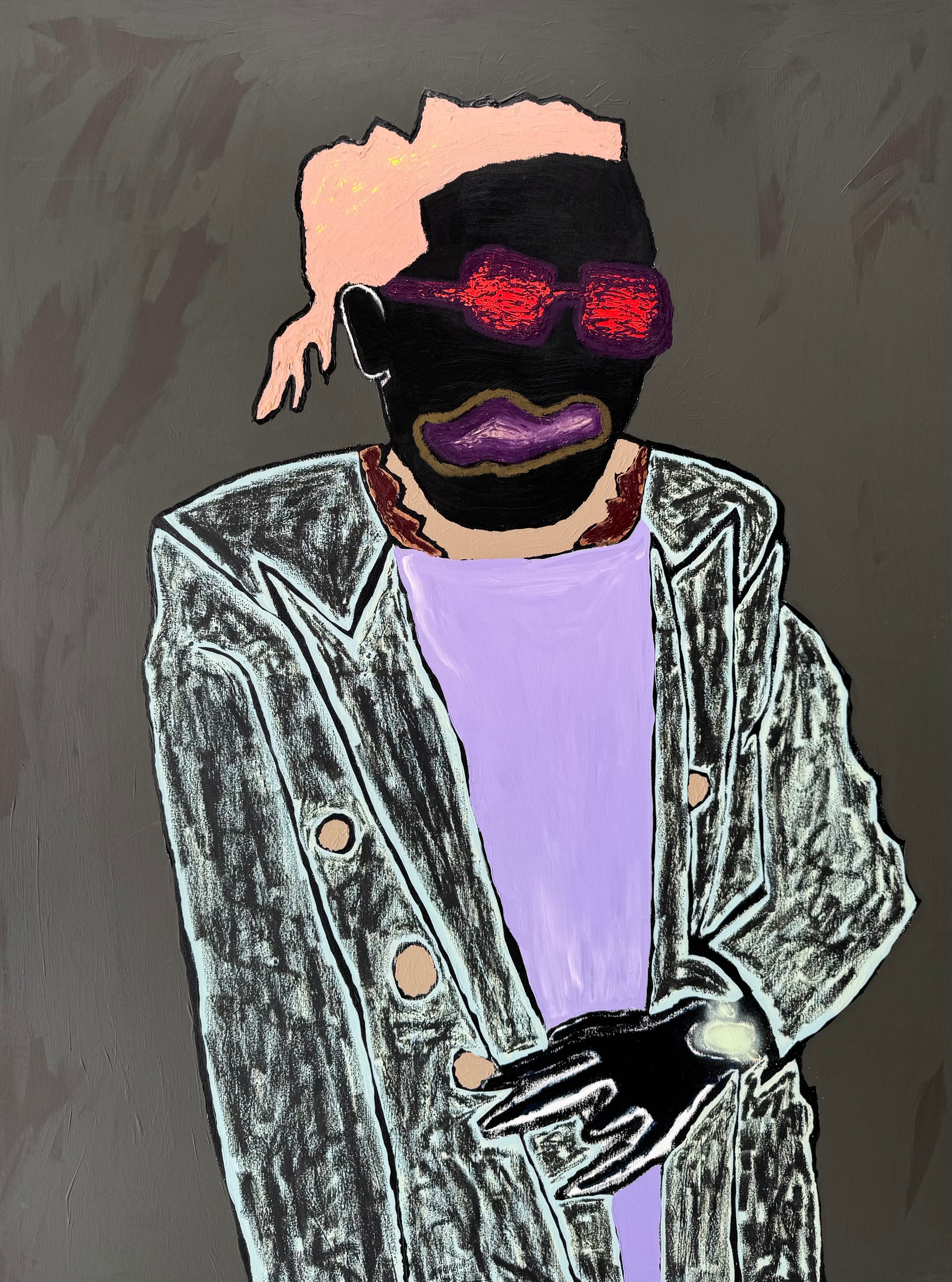 Man with red glasses