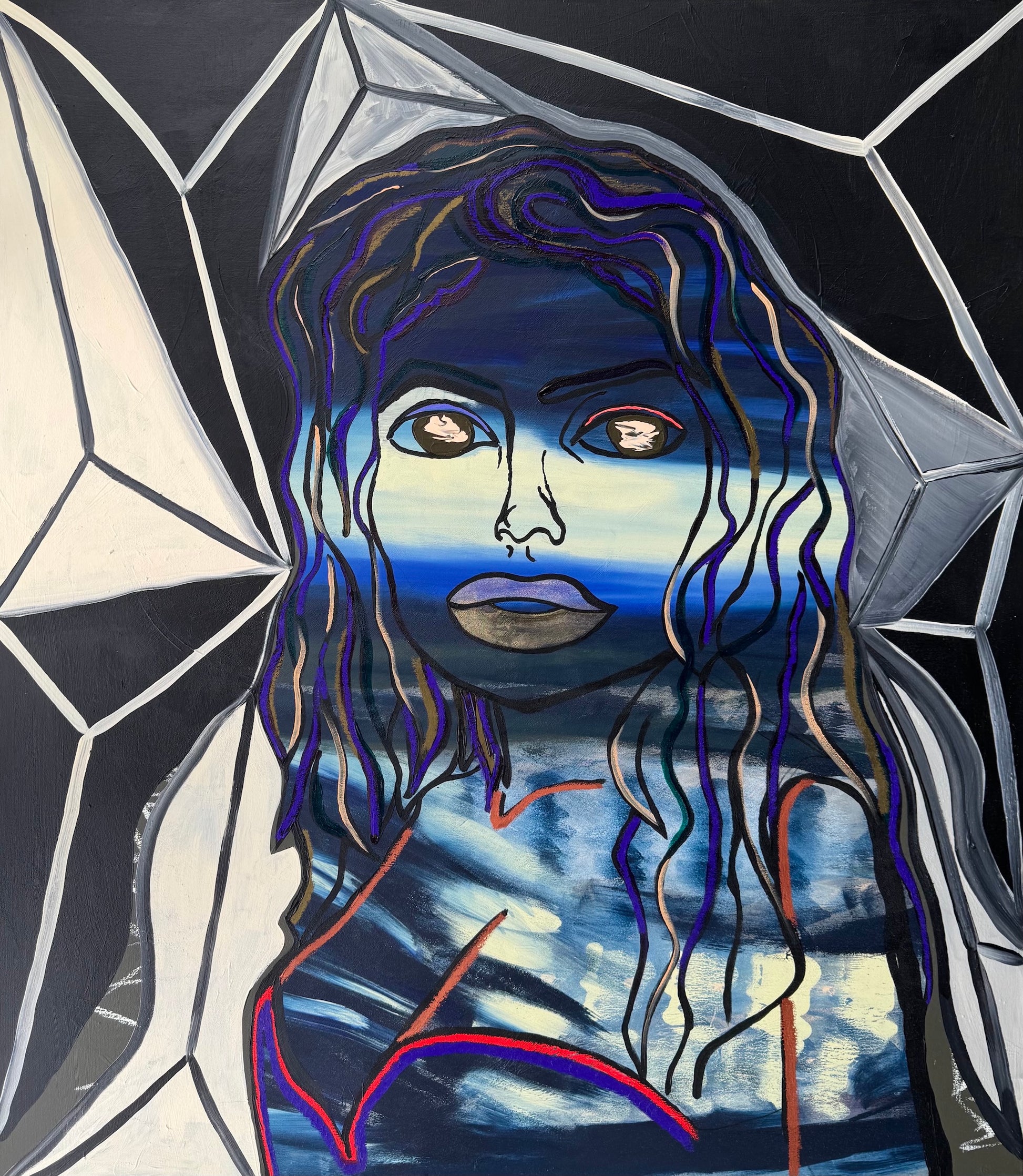 Woman in blue